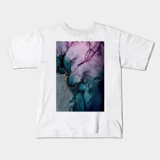 Violet Night - Abstract Alcohol Ink Resin Art Kids T-Shirt